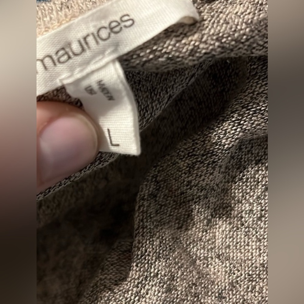 NWOT Maurices Gray Ruffle Sleeve Open Front Cardigan Size Large - Picture 6 of 7